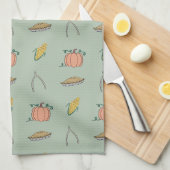 Herbsternte Doodle Hübscher Erntedank Geschirrtuch (Viertel Falte)