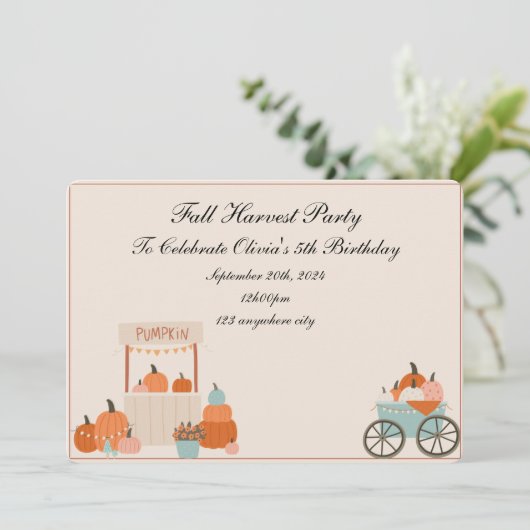 Herbsternte Einladung (Stehend Vorderseite)