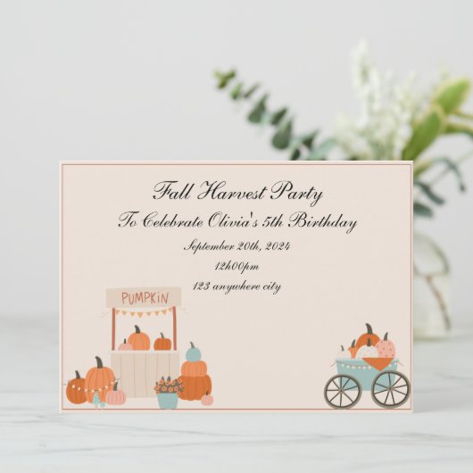 Herbsternte Einladung (Stehend Vorderseite)