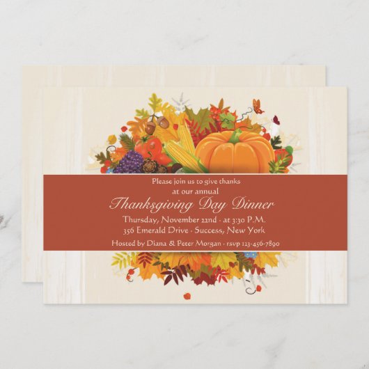 Herbsternte Einladung (Vorne/Hinten)