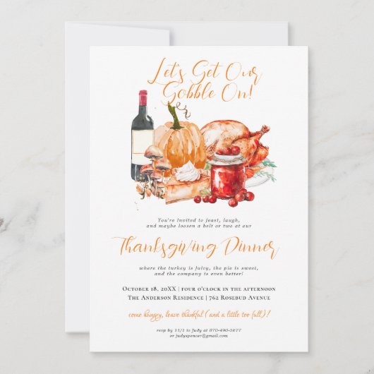 Herbsternte Erntedank Abendessen Party Einladung (Vorderseite)