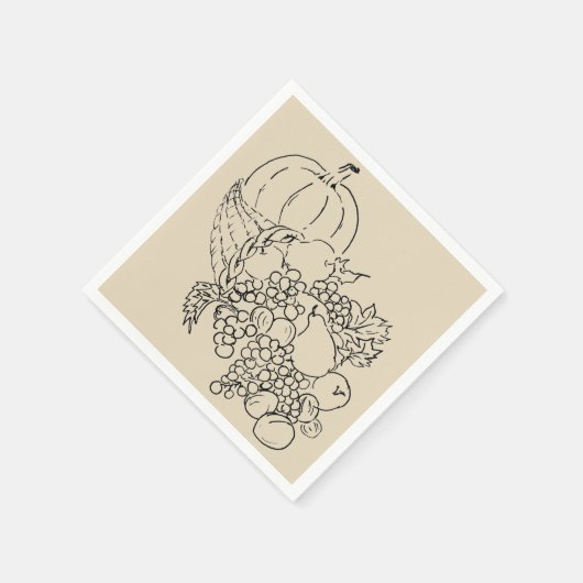 Herbsternte Erntedank Illustration Serviette (Ecke)