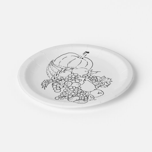 Herbsternte Erntedank Pappteller (Schrägansicht)