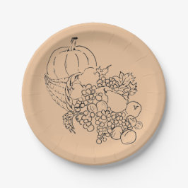 Herbsternte Erntedank Peach Pappteller