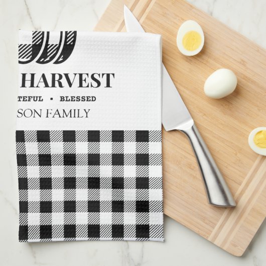 Herbsternte Fall Buffalo Karierter T - Shirt Geschirrtuch (Viertel Falte)