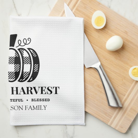 Herbsternte Fall Buffalo Karierter T - Shirt Geschirrtuch (Viertel Falte)