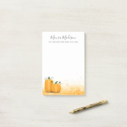 Herbsternte fallen Kürbis Erntedank Post-it Klebezettel (Auf Schreibtisch)