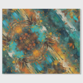 Herbsternte Farbe Aquamarin Rust Gold Abstrakt Geschenkpapier (Flach)