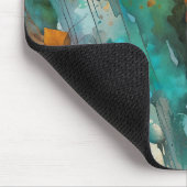 Herbsternte Farbe Aquamarin Rust Gold Abstrakt Mousepad (Ecke)