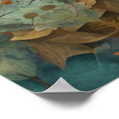 Herbsternte Farbe Aquamarin Rust Gold Abstrakt Poster (Ecke)