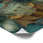 Herbsternte Farbe Aquamarin Rust Gold Abstrakt Poster (Ecke)