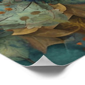Herbsternte Farbe Aquamarin Rust Gold Abstrakt Poster (Ecke)