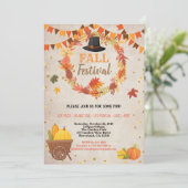Herbsternte Festival Erntedank Party Vintag Einladung (Stehend Vorderseite)