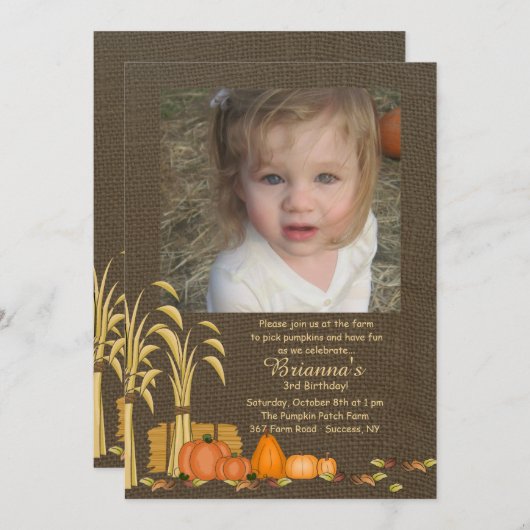 Herbsternte Foto Einladung (Vorne/Hinten)