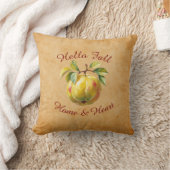 Herbsternte Fruchtkunst - Custom Text Throw Pillow Kissen (Decke)