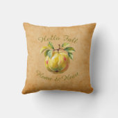 Herbsternte Fruchtkunst - Custom Text Throw Pillow Kissen (Rückseite)