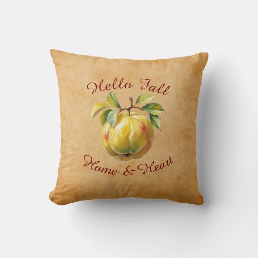 Herbsternte Fruchtkunst - Custom Text Throw Pillow Kissen (Vorderseite)