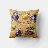 Herbsternte Fruchtkunst - Custom Text Throw Pillow Kissen (Rückseite)