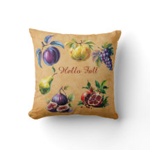 Herbsternte Fruchtkunst - Custom Text Throw Pillow