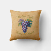 Herbsternte Fruchtkunst - Custom Text Throw Pillow Kissen (Rückseite)