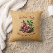 Herbsternte Fruchtkunst - Custom Text Throw Pillow Kissen (Decke)