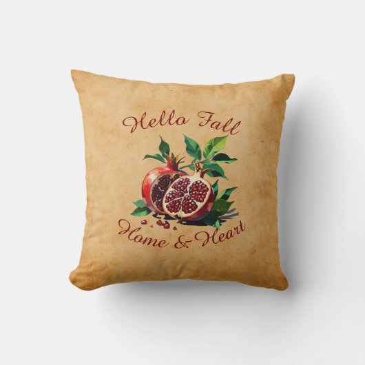 Herbsternte Fruchtkunst - Custom Text Throw Pillow Kissen (Vorderseite)