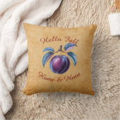 Herbsternte Fruchtkunst - Custom Text Throw Pillow Kissen (Decke)