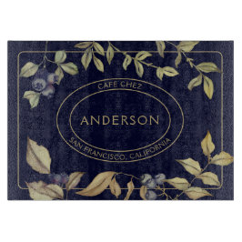 Herbsternte Gold-Blätter & Berries Schneidebrett