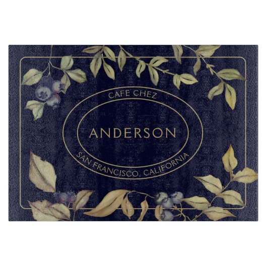 Herbsternte Gold-Blätter & Berries Schneidebrett (Vorderseite)