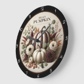 Herbsternte 'Hallo Kürbis'  Große Wanduhr (Winkel)