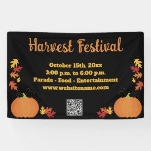 Herbsternte Herbst-QR-Code-Kürbisfest Banner