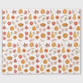 Herbsternte - Herbstlaub, Pumpkins und gemütlich Geschenkpapier (Flach)