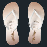 Herbsternte Hochzeit Mutter des Grooms Badesandalen<br><div class="desc">Die Herbsternte ist das Thema dieser eleganten Mother of the Groom Flip Flops,  die Korn auf einem bronzenen Hintergrund. Alle Texte können für Ihren besondere Anlass angepasst werden.</div>