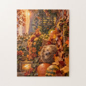 Herbsternte-Igel-Design Puzzle (Vertikal)
