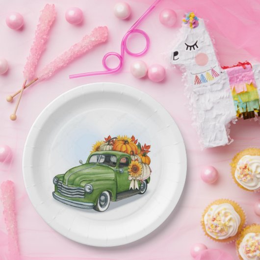 Herbsternte in einem Grünbuch-Teller Pappteller (Party)