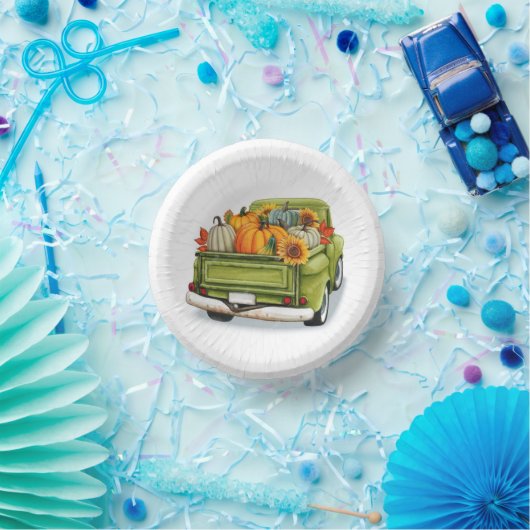 Herbsternte in einem Grünbuch über die Latte-Tasse Pappteller (Party)