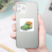 Herbsternte in einem grünen LKW Aufkleber (Telefon)