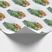 Herbsternte in einem grünen LKW Geschenkpapier (Ecke)