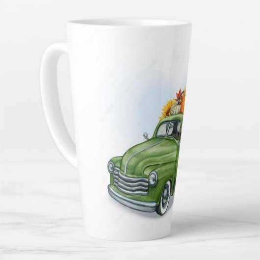 Herbsternte in einem grünen LKW Milchtasse (Linke Ecke)