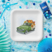 Herbsternte in einem grünen LKW Pappteller (Party)