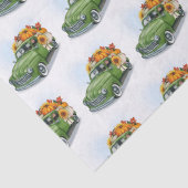 Herbsternte in einem grünen LKW Seidenpapier (Detail)