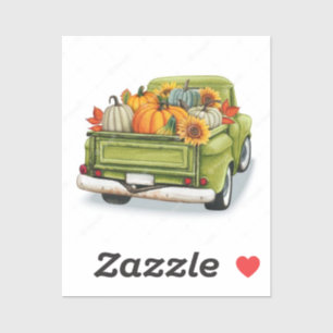 Herbsternte in einem grünen    TruckSticker Aufkleber
