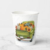 Herbsternte in Grüntruckpapierkämmen Pappbecher (Rückseite)