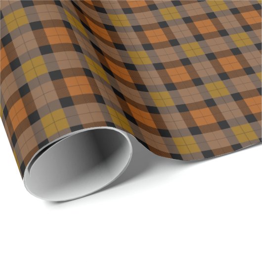 Herbsternte Kariert Geschenkpapier (Rolleneckpunkt)