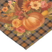 Herbsternte Kariert mit Cornucopia Kurzer Tischläufer (Ecke)