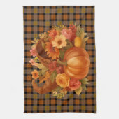 Herbsternte Kariert und Cornucopia Geschirrtuch (Vertikal)