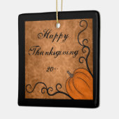 Herbsternte Kürbis glücklich Erntedankfest Keramikornament (Links)