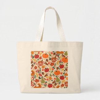 Herbsternte-Kürbismuster-Jumbo-Tasche Jumbo Stoffbeutel