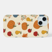 Herbsternte-Kürbisse Frucht Muster Case iPhone 15 Hülle (Rückseite (Horizontal))