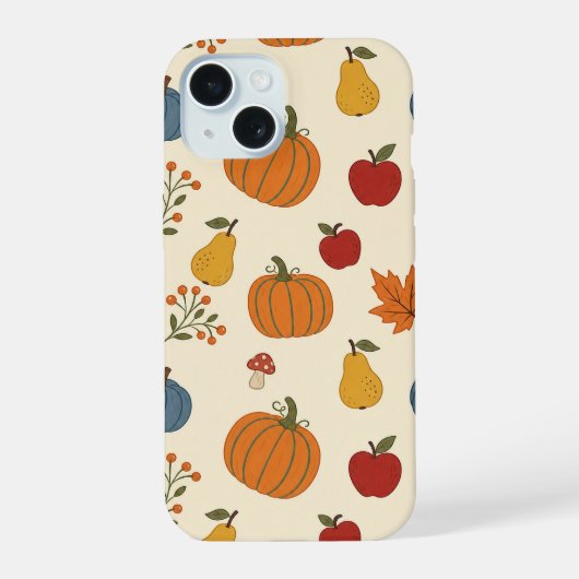 Herbsternte-Kürbisse Frucht Muster Case iPhone 15 Hülle (Rückseite)